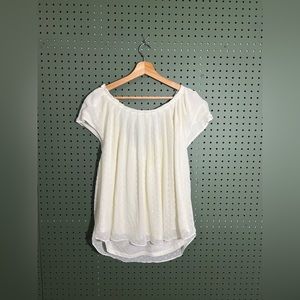 Lauren Conrad plus size 0x cream shirt with bow back